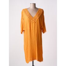 L'ATELIER D'ANNA - Robe mi-longue orange en viscose - Femme - Taille 40 - Modz