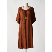 LA FÉE ATELIER BY LA FÉE MARABOUTÉE - Robe mi-longue marron en viscose - Femme - Taille 40 - Modz