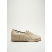 FARGEOT - Chaussons/Pantoufles beige en cuir - Femme - Taille 41 - Modz