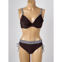 MISS CARAÏBES - Maillot de bain 2 pièces marron en polyamide - Femme - Taille 38 - Modz