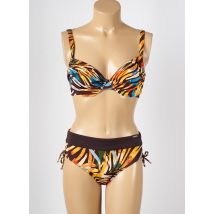 MISS CARAÏBES - Maillot de bain 2 pièces marron en polyester - Femme - Taille 36 - Modz