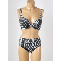 MISS CARAÏBES - Maillot de bain 2 pièces gris en polyester - Femme - Taille TU - Modz