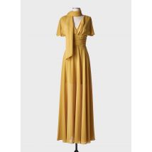 FASHION NEW YORK - Robe longue jaune en polyester - Femme - Taille 36 - Modz