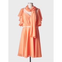 FASHION NEW YORK - Robe mi-longue orange en polyester - Femme - Taille 46 - Modz