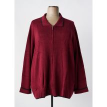 SHEEGO - Gilet manches longues rouge en coton - Femme - Taille 58 - Modz