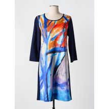 MALOKA - Robe mi-longue bleu en viscose - Femme - Taille 38 - Modz