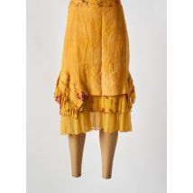 COCO MENTHE - Jupe mi-longue orange en lin - Femme - Taille 36 - Modz