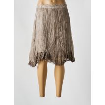 FRED SABATIER - Jupe mi-longue marron en coton - Femme - Taille 42 - Modz