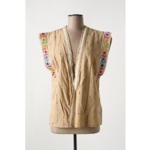EMILIE.K - Gilet sans manche beige en coton - Femme - Taille 38 - Modz