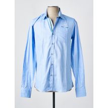 BLACK WELLIS - Chemise manches longues bleu en coton - Homme - Taille M - Modz