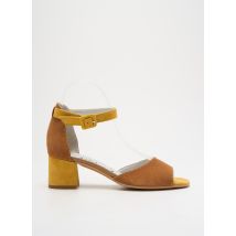 UN TOUR EN VILLE - Sandales/Nu pieds jaune en cuir - Femme - Taille 36 - Modz