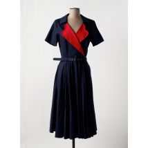 COLLECTIF - Robe mi-longue bleu en coton - Femme - Taille 38 - Modz