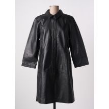 KAFFE - Robe mi-longue noir en cuir d'agneau - Femme - Taille 42 - Modz