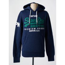 SUPERDRY - Sweat-shirt à capuche bleu en coton - Homme - Taille S - Modz