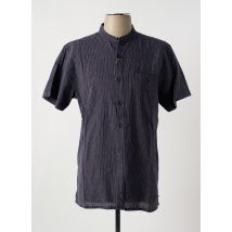 LOSAN - Chemise manches courtes bleu en lin - Homme - Taille XL - Modz