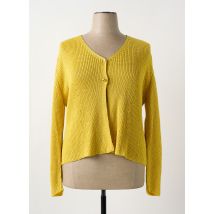 MINO MORA - Gilet manches longues jaune en viscose - Femme - Taille 48 - Modz