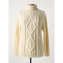 ARAN CRAFTS - Pull col roulé beige en laine - Femme - Taille 42 - Modz