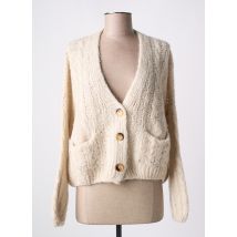 STUDIO PARISIEN - Gilet manches longues beige en acrylique - Femme - Taille TU - Modz