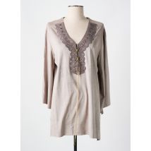 JESSIE & VANESSA - Tunique manches longues beige en viscose - Femme - Taille 40 - Modz
