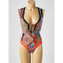 REVE EN DENTELLE - Maillot de bain 1 pièce orange en polyamide - Femme - Taille 38 - Modz