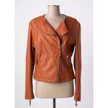MISS SISSI - Veste simili cuir marron en polyurethane - Femme - Taille 40 - Modz