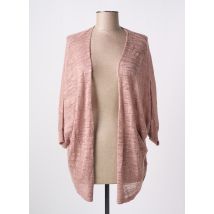 SUPERDRY - Gilet manches longues rose en lin - Femme - Taille 40 - Modz