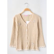 POMME FRAMBOISE - Gilet manches longues beige en coton - Fille - Taille TU - Modz