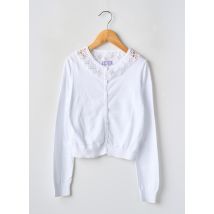 COUDEMAIL - Gilet manches longues blanc en coton - Fille - Taille TU - Modz