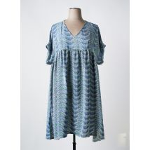 PIMENT ROUGE - Robe mi-longue bleu en soie - Femme - Taille 46 - Modz