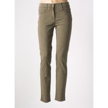 BRAX - Pantalon slim vert en coton - Femme - Taille 38 - Modz