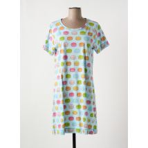 REBELLE - Chemise de nuit bleu en coton - Femme - Taille 46 - Modz