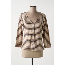 LES PIPLETT'S - Gilet manches longues beige en coton - Femme - Taille 38 - Modz