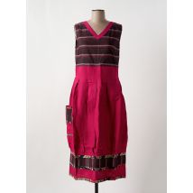 NID D'ABEILLE - Robe mi-longue rose en lin - Femme - Taille 44 - Modz