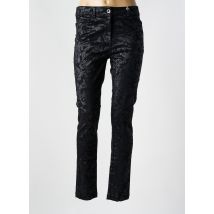 7 SEASONS - Pantalon slim noir en coton - Femme - Taille 38 - Modz