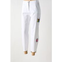 MALOKA - Pantalon 7/8 blanc en coton - Femme - Taille 50 - Modz