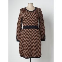 MARBLE - Robe mi-longue marron en coton - Femme - Taille 42 - Modz