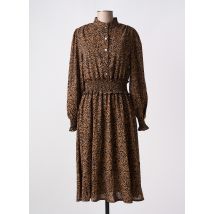 MARBLE - Robe mi-longue marron en polyester - Femme - Taille 40 - Modz