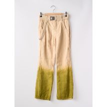 HICH USE - Pantalon droit beige en coton - Femme - Taille 34 - Modz