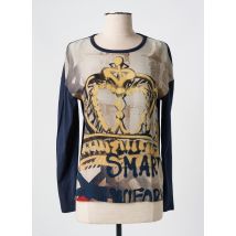 LUISA CERANO - T-shirt bleu en soie - Femme - Taille 36 - Modz
