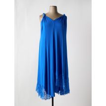 2W PARIS - Robe mi-longue bleu en viscose - Femme - Taille 50 - Modz