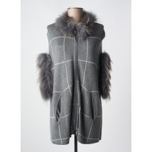PASSIONI - Gilet manches courtes gris en viscose - Femme - Taille 38 - Modz