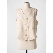 K-DESIGN - Gilet sans manche beige en polyester - Femme - Taille 40 - Modz