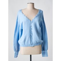 EXQUISS'S - Gilet manches longues bleu en viscose - Femme - Taille 36 - Modz