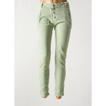 MELLY & CO - Jeans coupe slim vert en coton - Femme - Taille 42 - Modz