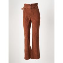 DAPHNEA - Pantalon droit marron en coton - Femme - Taille 40 - Modz