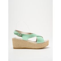 NICOLE - Espadrilles vert en cuir - Femme - Taille 40 - Modz