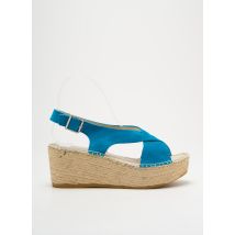 NICOLE - Espadrilles bleu en cuir - Femme - Taille 39 - Modz