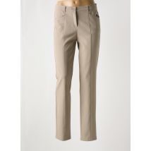 FRANK WALDER - Pantalon slim beige en polyester - Femme - Taille 52 - Modz