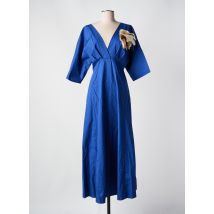 ANGELA DAVIS - Robe longue bleu en coton - Femme - Taille 38 - Modz