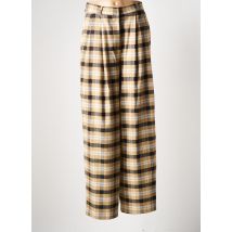 ANGELA DAVIS - Pantalon large beige en polyester - Femme - Taille 46 - Modz